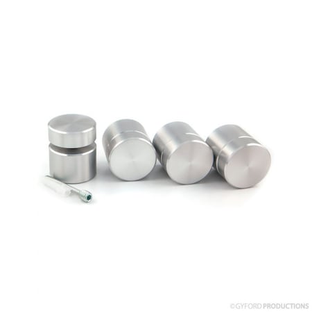 Gyford Décor Round Standoffs, Aluminum Clear Anodized SOK-10-151